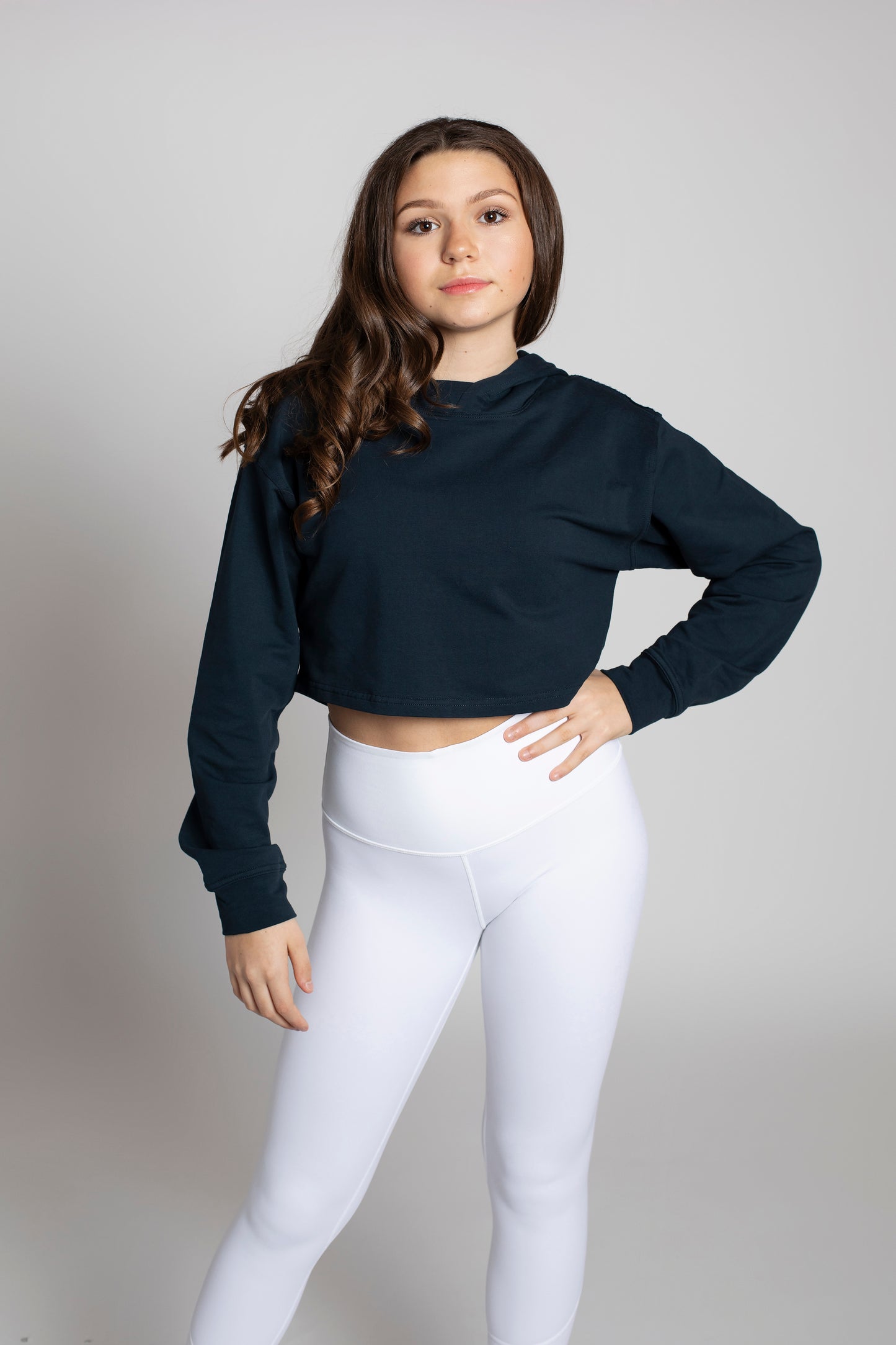 Boxer the Long Sleeve Cropped Hoodie Top