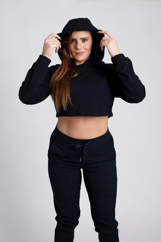 Boxer the Long Sleeve Cropped Hoodie Top